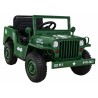Masinuta electrica Jeep militar retro off road, 4x35W, 12V/7Ah, telecomanda, roti EVA, bluetooth, lumini, 110x56x56 cm, verde