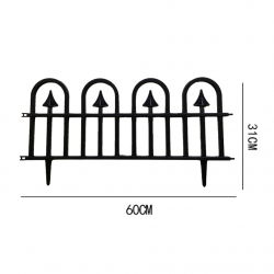 Gardulet pentru gradina, 60x31 cm, 4 segmente, PVC negru