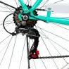 Bicicleta dama, 28 inch, Shimano 7 viteze, cadru otel, V-Brake, cos si portbagaj, turcoaz