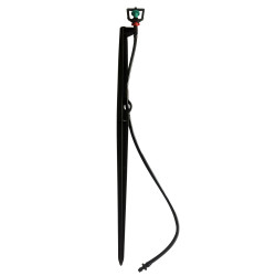 Micro aspersor cu reglare debit, rotire la 360 de grade, varf de 4 mm, negru