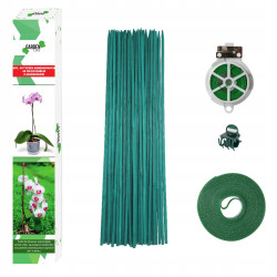 Kit 40  tije suport plante, din bambus, inaltime 45 cm, accesorii incluse