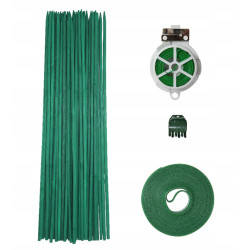 Kit 40  tije suport plante, din bambus, inaltime 45 cm, accesorii incluse