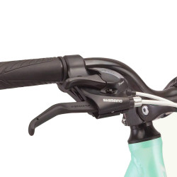 Bicicleta dama, 28 inch, Shimano 7 viteze, cadru otel, V-Brake, cos si portbagaj, turcoaz