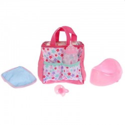 Papusa interactiva, bebelus care bea apa si face pipi, 6 accesorii, biberon, olita, 35 cm