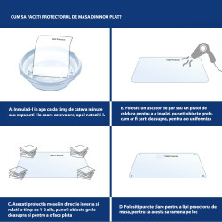 Protectie PVC fata de masa, mobilier, 1.5 mm grosime, 120x90 cm, transparenta clear