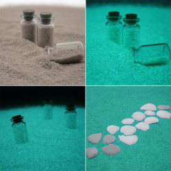 Nisip decorativ aqua fosforescent