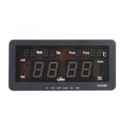 Ceas digital LED, afisaj verde 12/24h, data si temperatura, Caixing
