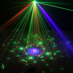 Proiector laser RGB de interior, senzor sunet, 5 moduri, USB, telecomanda