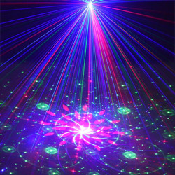 Proiector laser RGB de interior, senzor sunet, 5 moduri, USB, telecomanda