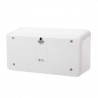 Ceas de birou auto flip, analogic, cifre arabe, alimentare baterii, alb