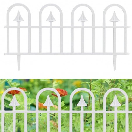 Gardulet pentru gradina, 60x31 cm, 4 segmente, posibilitate imbinare, PVC alb