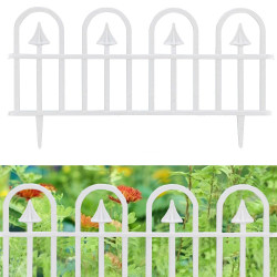 Gardulet pentru gradina, 60x31 cm, 4 segmente, posibilitate imbinare, PVC alb