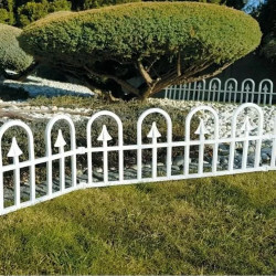 Gardulet pentru gradina, 60x31 cm, 4 segmente, posibilitate imbinare, PVC alb