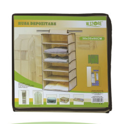 Organizator textil, dulap pliabil 60x30x30 cm, 6 rafturi depozitare