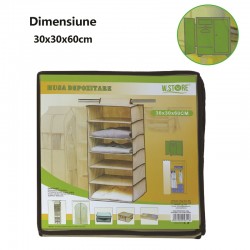 Organizator textil, dulap pliabil 60x30x30 cm, 6 rafturi depozitare