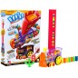 Tren cu domino, 100 piese colorate, distribuite automat de locomotiva, alimentare baterii