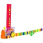 Tren cu domino, 100 piese colorate, distribuite automat de locomotiva, alimentare baterii