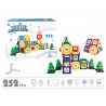 Joc constructie, set 252 blocuri, 4 brazi, autocolante, multiple culori