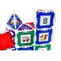 Joc constructie, set 252 blocuri, 4 brazi, autocolante, multiple culori Joc constructie, set 252 blocuri, 4 brazi, autocolante, multiple culori