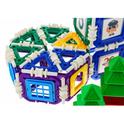 Joc constructie, set 252 blocuri, 4 brazi, autocolante, multiple culori
