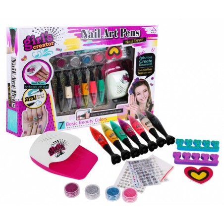 Set jucarie kit pentru decorarea unghiilor, alimentare baterii, plastic, multicolor