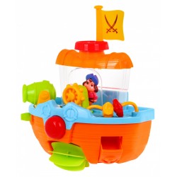 Barca pirat, jucarie baie, prindere cu ventuze, interactiva, multicolor