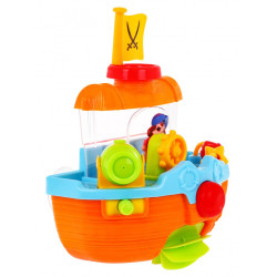 Barca pirat, jucarie baie, prindere cu ventuze, interactiva, multicolor