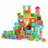 Set 100 blocuri constructii, animale marine si litere, diferite forme si culori