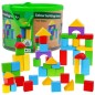 Set 50 cuburi pentru constructie, lemn, diferite forme si culori Set 50 cuburi pentru constructie, lemn, diferite forme si culori