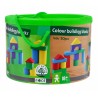 Set 50 cuburi pentru constructie, lemn, diferite forme si culori