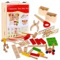 Trusa unelte si accesorii, in cutie de depozitare, kit bricolaj, confectionata din lemn, multicolor Trusa unelte si accesorii, in cutie de depozitare, kit bricolaj, confectionata din lemn, multicolor