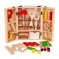 Trusa unelte si accesorii, in cutie de depozitare, kit bricolaj, confectionata din lemn, multicolor Trusa unelte si accesorii, in cutie de depozitare, kit bricolaj, confectionata din lemn, multicolor