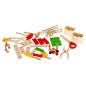 Trusa unelte si accesorii, in cutie de depozitare, kit bricolaj, confectionata din lemn, multicolor Trusa unelte si accesorii, in cutie de depozitare, kit bricolaj, confectionata din lemn, multicolor