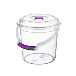 Galeata 5L, gradata, transparenta, capac si maner detasabil, BPA free