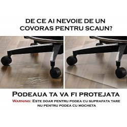 Covoras protectie pardoseala, pentru scaun de birou, 70x100 cm, 0.5 mm, PVC transparent, aspect mat