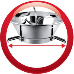 Masina de pasat rosii, 3 site interschimbabile, diametru 24 cm, inox alimentar