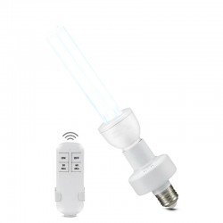 Soclu cu telecomanda pentru bec UV, E27, temporizator, alb