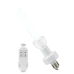 Soclu cu telecomanda pentru bec UV, E27, temporizator, alb