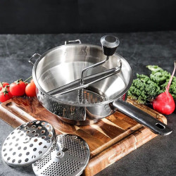 Masina de pasat rosii, 3 site interschimbabile, diametru 24 cm, inox alimentar