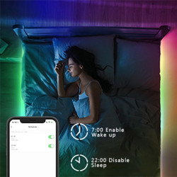 Banda LED RGB Smart Wi-Fi iOS, Android, 2.8 m, control vocal, sincronizare muzica, configurare simpla