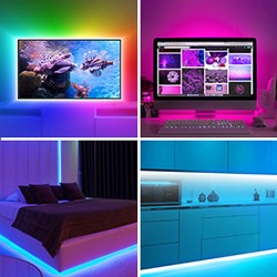 Banda LED RGB Smart Wi-Fi iOS, Android, 2.8 m, control vocal, sincronizare muzica, configurare simpla