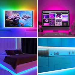 Banda LED RGB Smart Wi-Fi iOS, Android, 2.8 m, control vocal, sincronizare muzica, configurare simpla