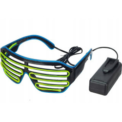 Ochelari Shutter iluminati cu fir El Wire in 2 culori, 3 moduri iluminare, accesoriu party
