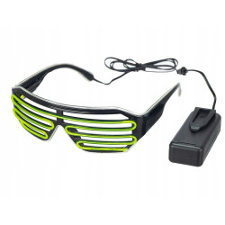Ochelari Shutter iluminati cu fir El Wire in 2 culori, 3 moduri iluminare, accesoriu party