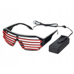 Ochelari Shutter iluminati cu fir El Wire in 2 culori, 3 moduri iluminare, accesoriu party