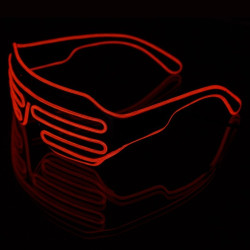 Ochelari Shutter iluminati cu fir El Wire in 2 culori, 3 moduri iluminare, accesoriu party