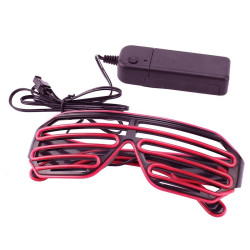 Ochelari Shutter iluminati cu fir El Wire in 2 culori, 3 moduri iluminare, accesoriu party