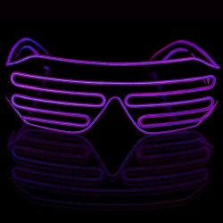 Ochelari Shutter iluminati cu fir El Wire in 2 culori, 3 moduri iluminare, accesoriu party