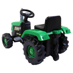 Tractor cu pedale si remorca, verde, 53x143x45 cm, Dolu