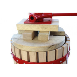 Teasc pentru struguri, 18 litri, presa din metal, cos lemn, filtru, 39 x 38.5 x 19 cm